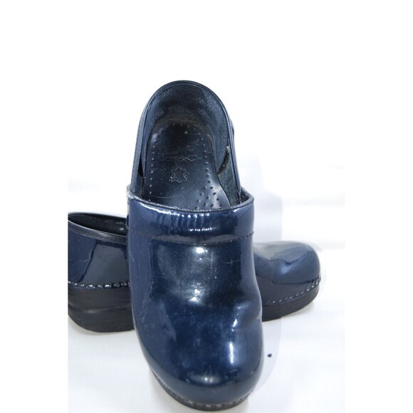 Dansko Womens Clogs  EU 38 US 7.5-8 Blue Patent Leather Comfortable - Picture 3 of 4